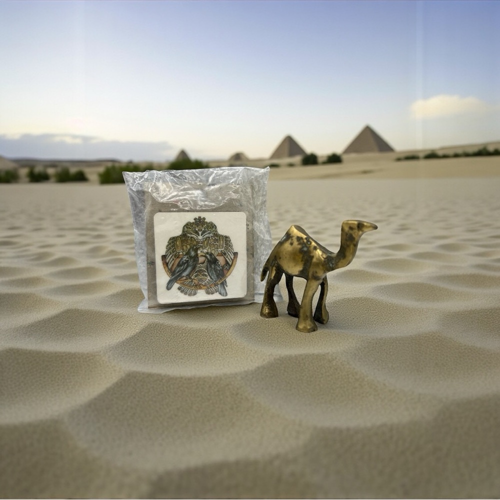 Vintage Egyptian Gold-tone Camel Figurine + Unique pin Bundle.